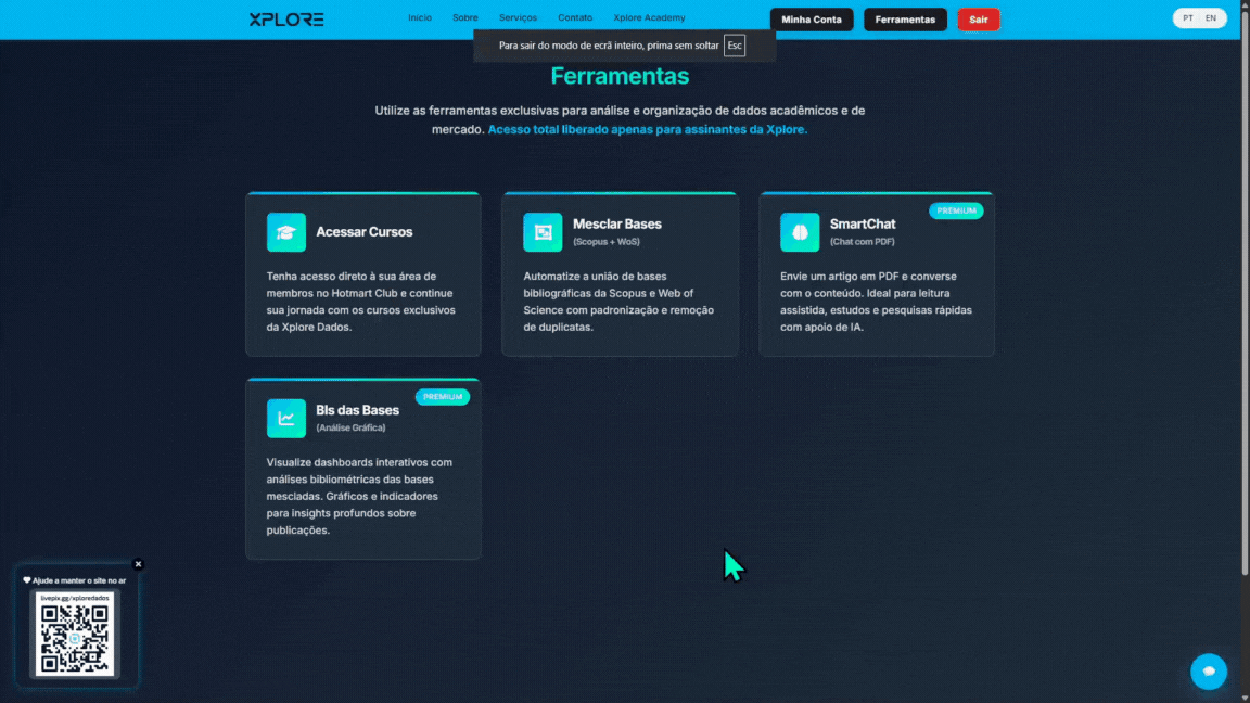 Demonstração da ferramenta de Análise BI