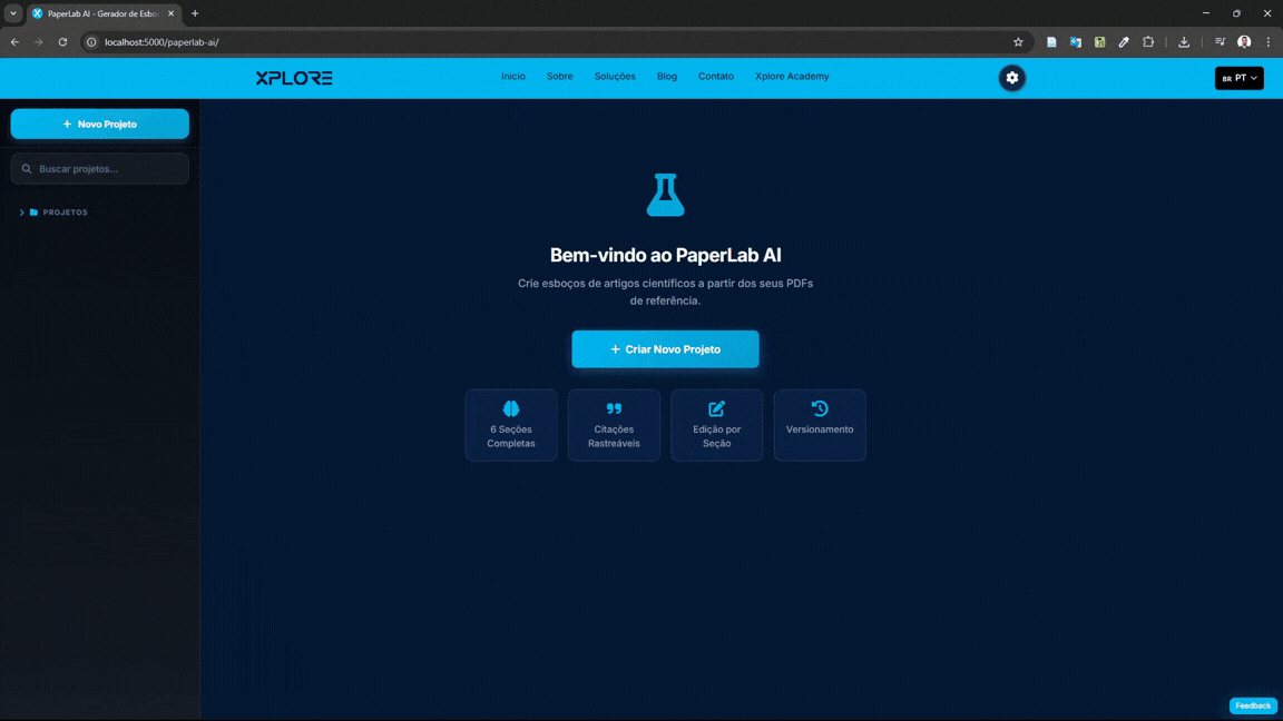 Demonstração da ferramenta PaperLab AI